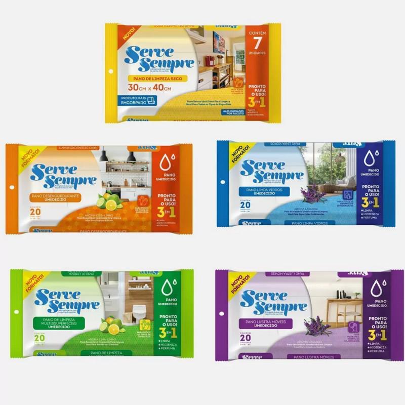 Kit Pano De Limpeza Serve Sempre Multiuso C/5Pacotes