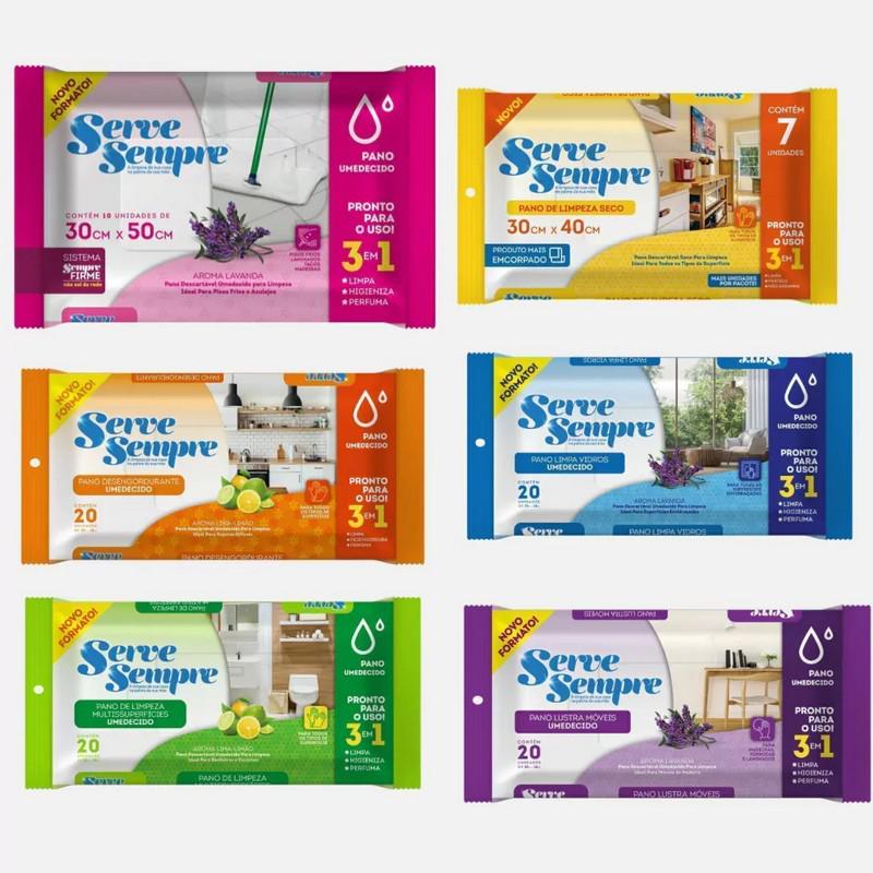 Kit Pano De Limpeza Serve Sempre Multiuso C/6 Pacotes
