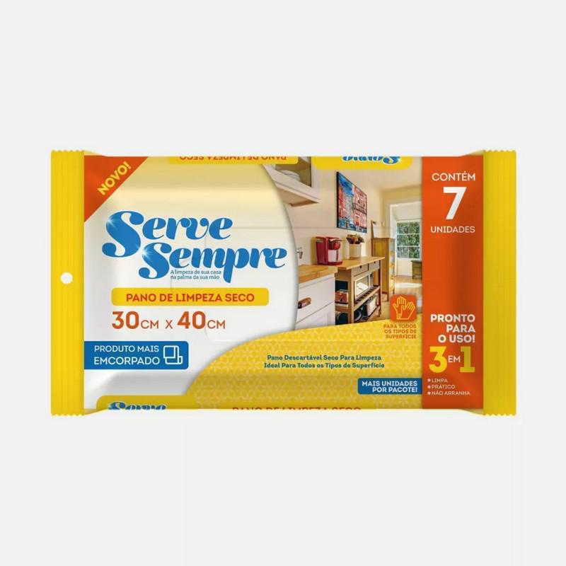 Pano de Limpeza a Seco Serve Sempre C/7 Unidades Pano de Limpeza a Seco Serve Sempre C/7 Unidades